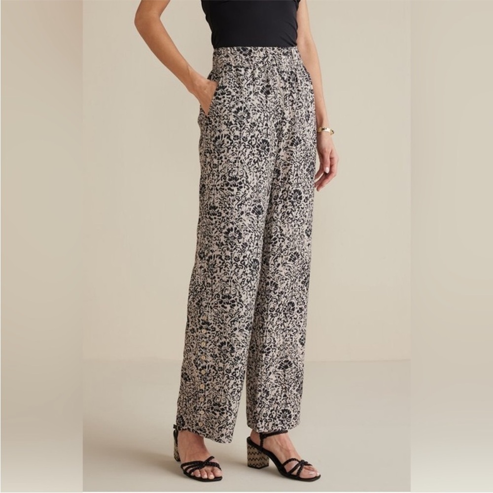 Soft Surroundings Tan and Black OCEO Gauze Wide Leg Pants. Size XL.
